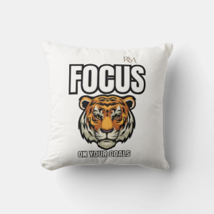 Cojín Decorativo Camiseta Tigre de Enfoque en Tus Metas Motivacio
