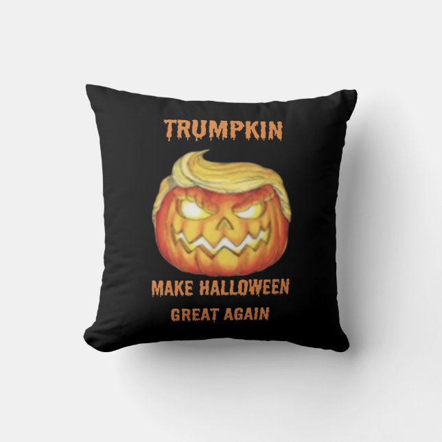 Cojín Decorativo Camiseta, Trumpkin, clásico de Halloween (Anverso)