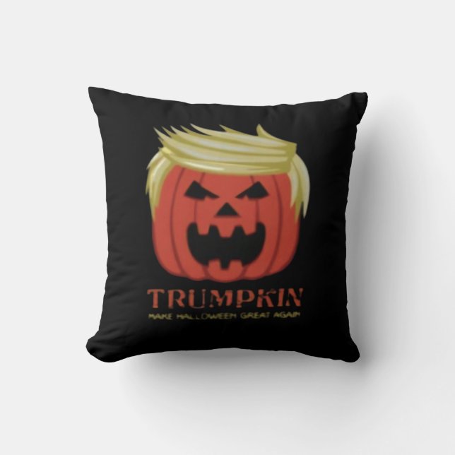 Cojín Decorativo Camiseta, Trumpkin, Merch de Halloween (Anverso)