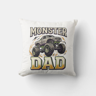 Cojín Decorativo Camiseta Vector Vintage Camión Monster Dad Monster
