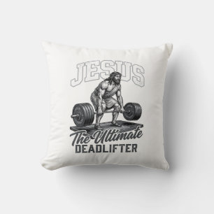 Cojín Decorativo Camiseta Vector Vintage Levantador de Peso Muerto