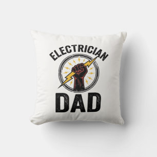 Cojín Decorativo Camiseta vectorial de grabado vintage de papá elec