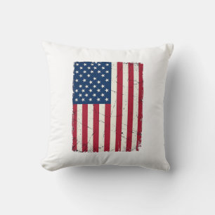 Cojín Decorativo Camiseta vectorial de la bandera americana desgast