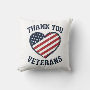 Cojín Decorativo Camiseta Vintage Corazón Patriótico Gracias Vetera