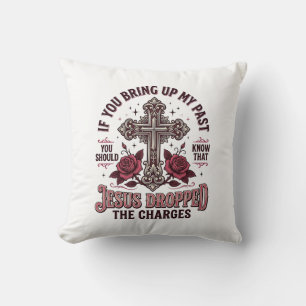 Cojín Decorativo Camiseta Vintage Cruz Jesús Retiró Los Cargos