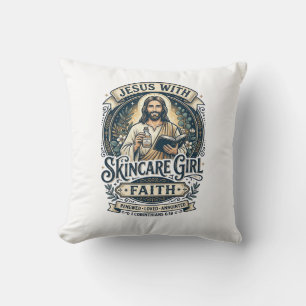 Cojín Decorativo Camiseta Vintage de Cuidado de la Piel Esteticista