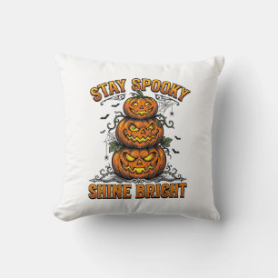 Cojín Decorativo Camiseta vintage de Halloween calabaza espeluznant
