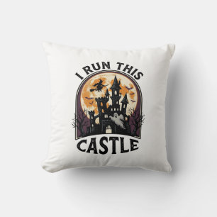 Cojín Decorativo Camiseta Vintage de Halloween Castillo Embrujado B