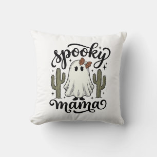 Cojín Decorativo Camiseta Vintage de Halloween de Cactus Fantasma M