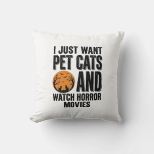 Cojín Decorativo Camiseta vintage de Halloween de terror de gatos d