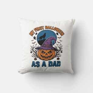 Cojín Decorativo Camiseta vintage de lobo de calabaza del primer pa