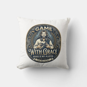 Cojín Decorativo Camiseta Vintage de Pickleball de Jesús Gráfico Cr