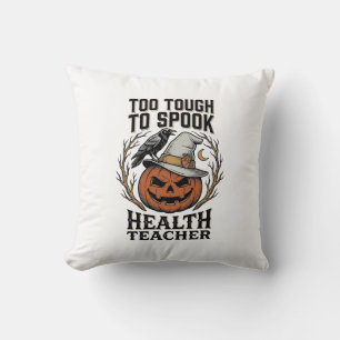 Cojín Decorativo Camiseta Vintage de Profesora de Salud para Hallow