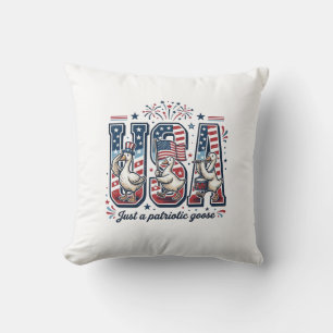 Cojín Decorativo Camiseta vintage del 4 de julio de Ganso Patriótic