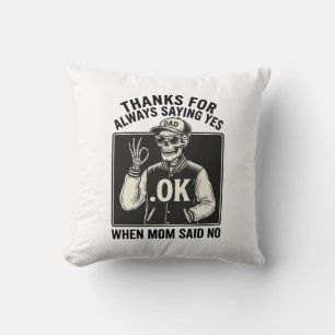 Cojín Decorativo Camiseta Vintage Divertida de Papá Esqueleto que D