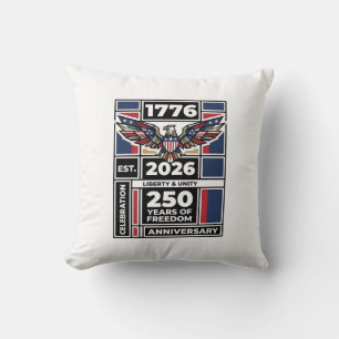 Cojín Decorativo Camiseta Vintage Eagle 1776 2026 Tipografía Patrió