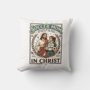 Cojín Decorativo Camiseta Vintage Fútbol Voleibol Softbol Jesús Chr