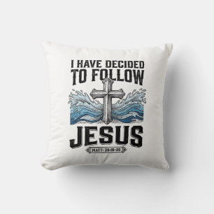 Cojín Decorativo Camiseta Vintage He Decidido Seguir a Jesús