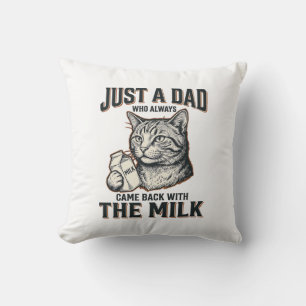 Cojín Decorativo Camiseta Vintage Papá Gato Divertido Volvió Con La