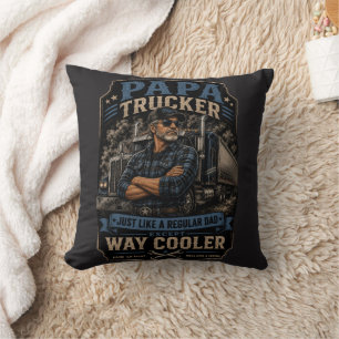 Cojín Decorativo Camiseta Vintage Papa Trucker Camión Genial Cond