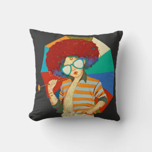 Cojín Decorativo Camisetas de arte retro afro funky