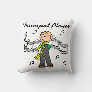 Cojín Decorativo Camisetas de figura de hombre tocando trompeta y r
