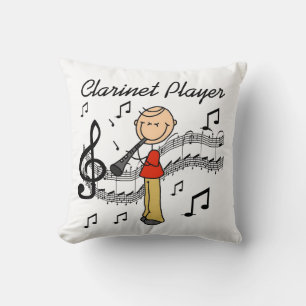 Cojín Decorativo Camisetas de hombre con figura de palo que toca cl