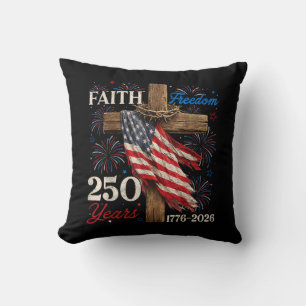 Cojín Decorativo Camisetas del 4 de Julio 250 Años Fe y Libertad Ch