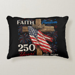 Cojín Decorativo Camisetas del 4 de Julio 250 Años Fe y Libertad Ch