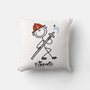 Cojín Decorativo Camisetas y regalos básicos de bomberos con figura