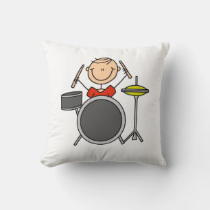 Cojín Decorativo Camisetas y regalos de baterista masculino con fig