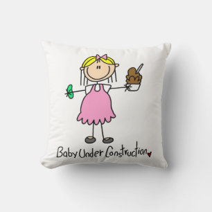 Cojín Decorativo Camisetas y regalos de bebé en construcción