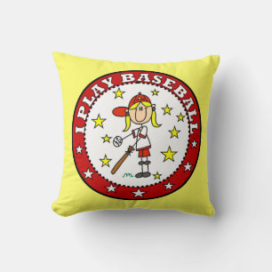 Cojín Decorativo Camisetas y regalos de béisbol para niñas