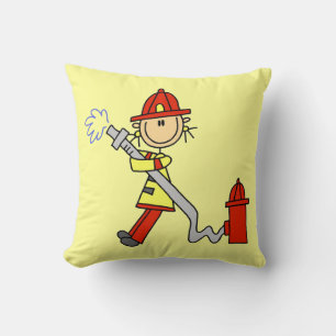 Cojín Decorativo Camisetas y regalos de bombera con manguera