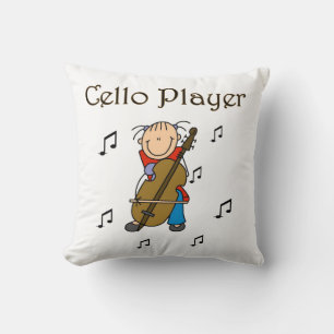 Cojín Decorativo Camisetas y regalos de chica de figura de palo que