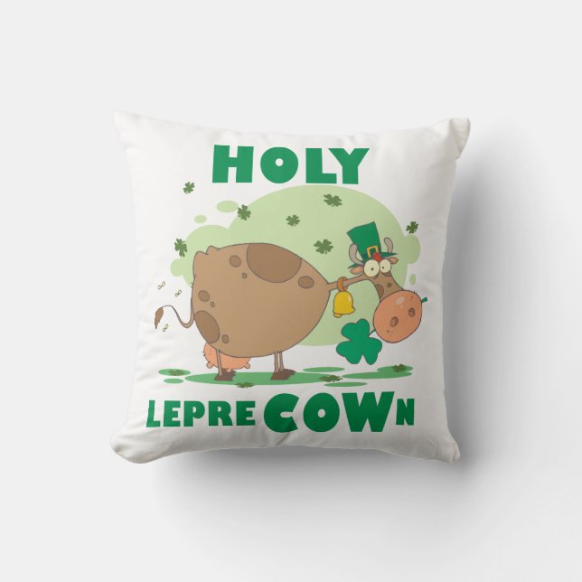 Cojín Decorativo Camisetas y regalos de HOLY LepreCOW (Anverso)