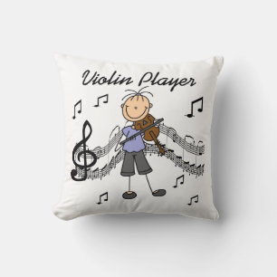 Cojín Decorativo Camisetas y regalos de niña figura de palo tocando