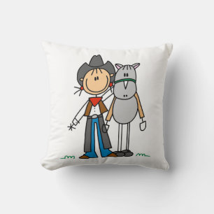 Cojín Decorativo Camisetas y regalos de vaquera con caballo
