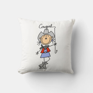 Cojín Decorativo Camisetas y regalos de vaquera con lazo