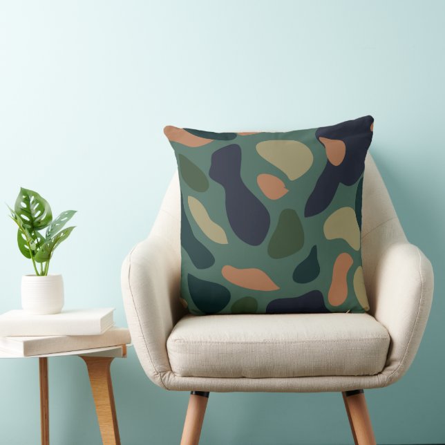 Cojín Decorativo Camo clásico - Camuflaje tradicional verde marrón (Silla)