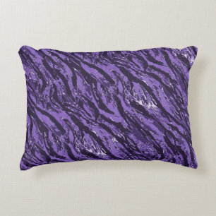 Cojín Decorativo Camo de rayas moradas