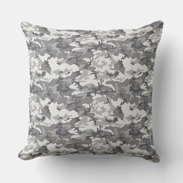 Cojín Decorativo Camo gris claro | Regalo del Día del Padre (Anverso)