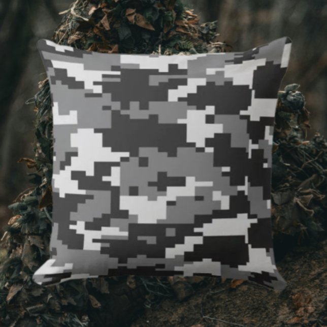 Cojín Decorativo Camo Negro y Gris (Subido por el creador)