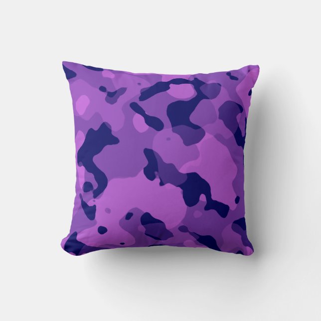 Cojín Decorativo Camo púrpura de uva; camuflaje (Anverso)