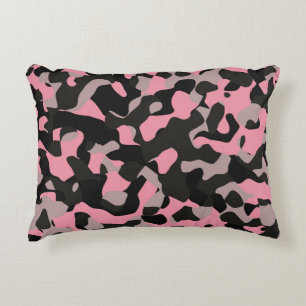 Cojín Decorativo Camo rosa y negro