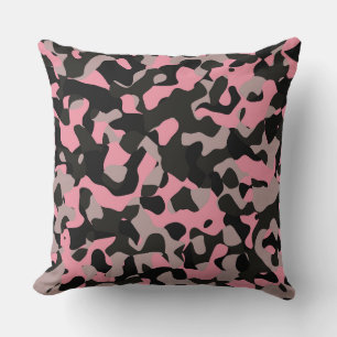 Cojín Decorativo Camo rosa y negro