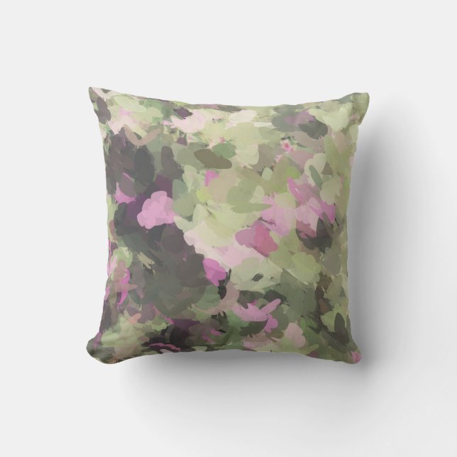 Cojín Decorativo Camo rosa y verde (Anverso)