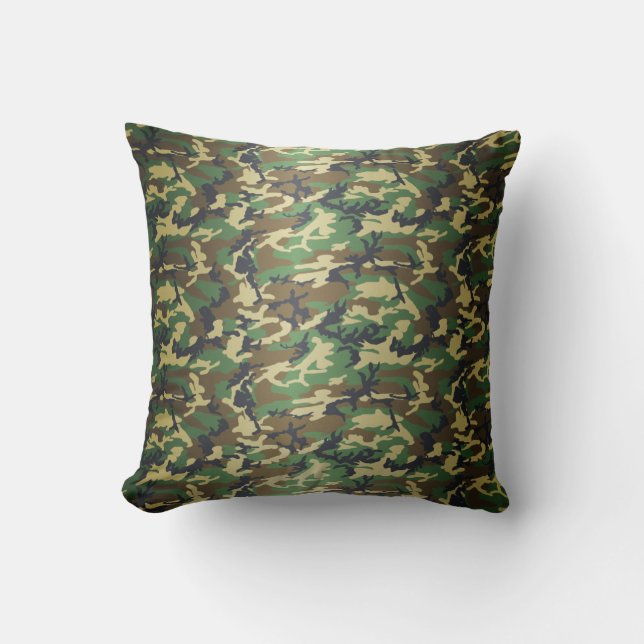 Cojín Decorativo Camo Woodland estándar (Anverso)