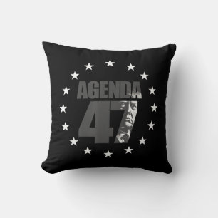 Cojín Decorativo Campaña de Re-Elección Patriótica Agenda 47 Trump 