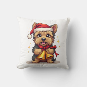 Cojín Decorativo Campanas de Navidad de Yorkshire Terrier